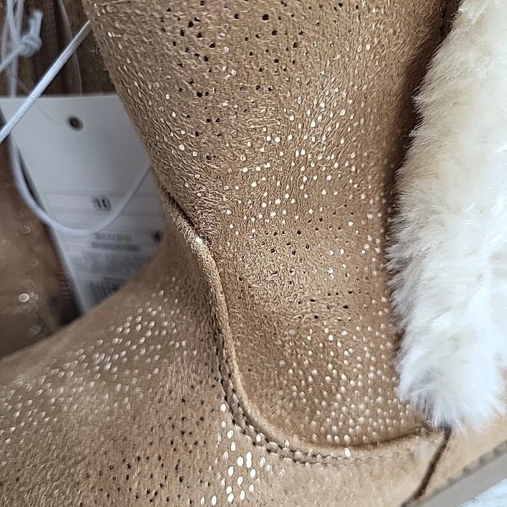 Cat & Jack Girls Katrina Toddler Faux Fur Shearling‎ Tall Brown Winter Boots NWT